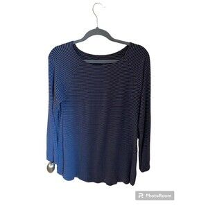 Soft Surroundings Long-Sleeve Blue Stripped Shirt. Sz.XS Petite